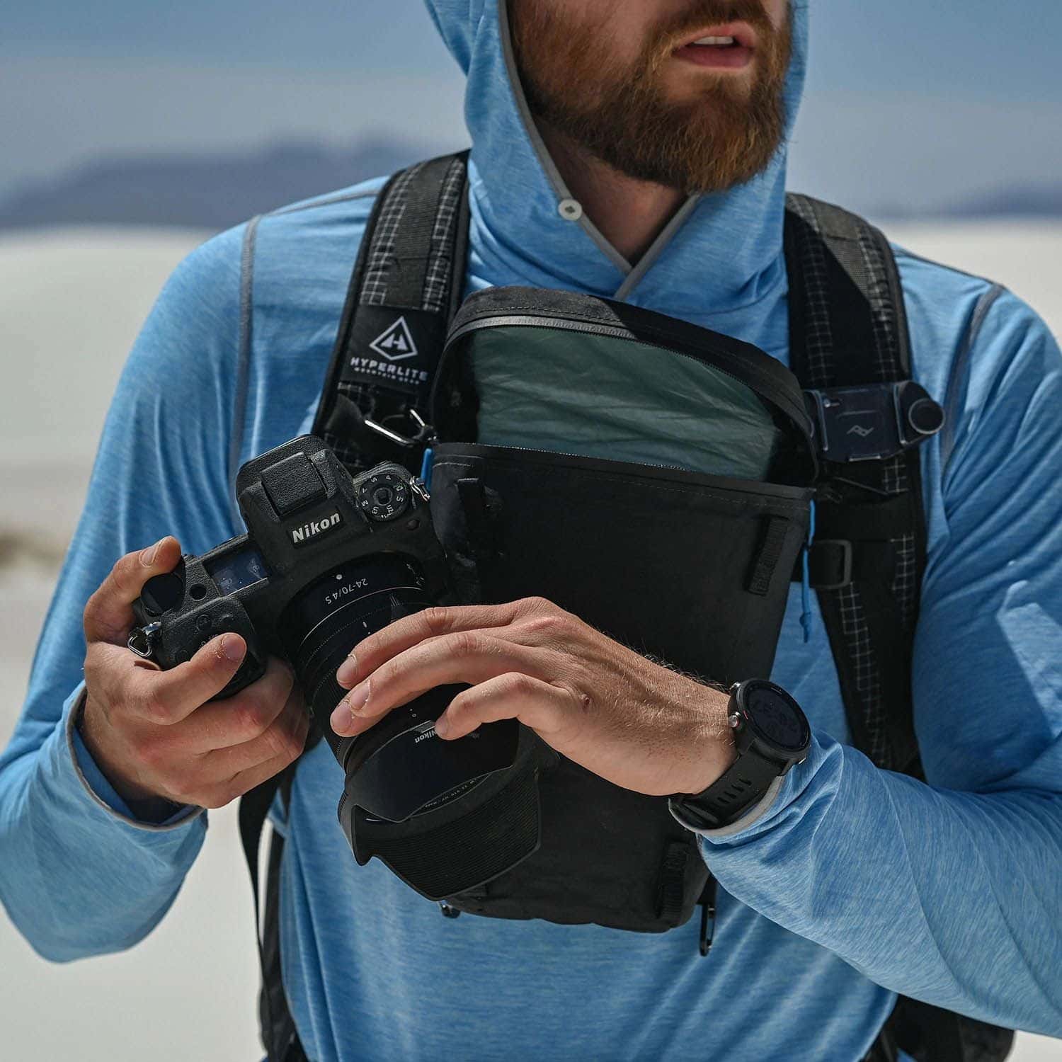 Hyperlite Mountain Gear Camera Pod lifestyle