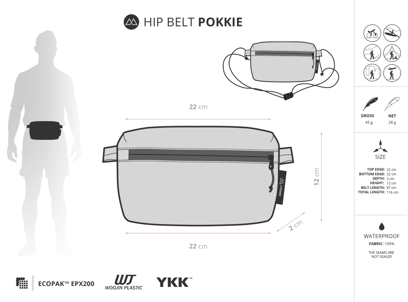 Liteway Hip Belt Pokkie X-Pac lifestyle