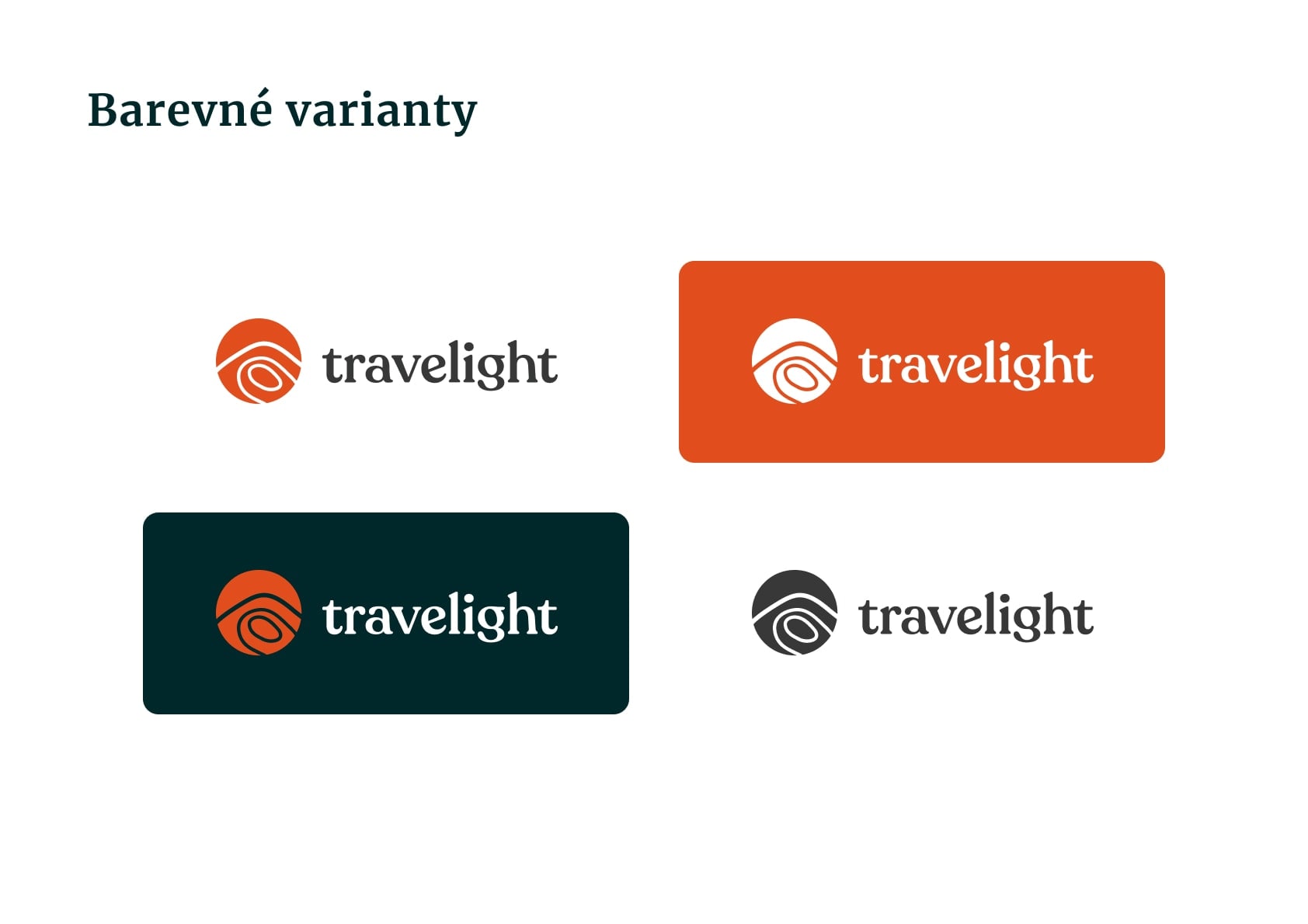 Čtyři barevné varianty loga travelight