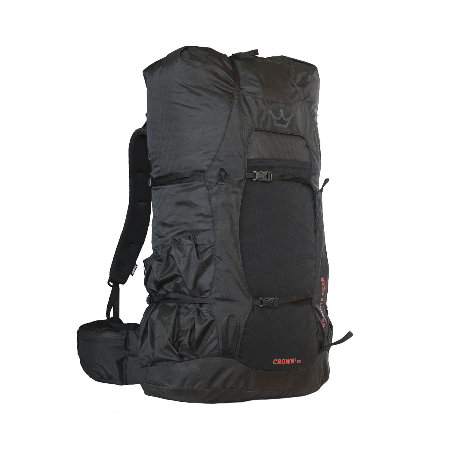 Batoh Granite Gear Crown2 60 v černé barvě, vez víka.