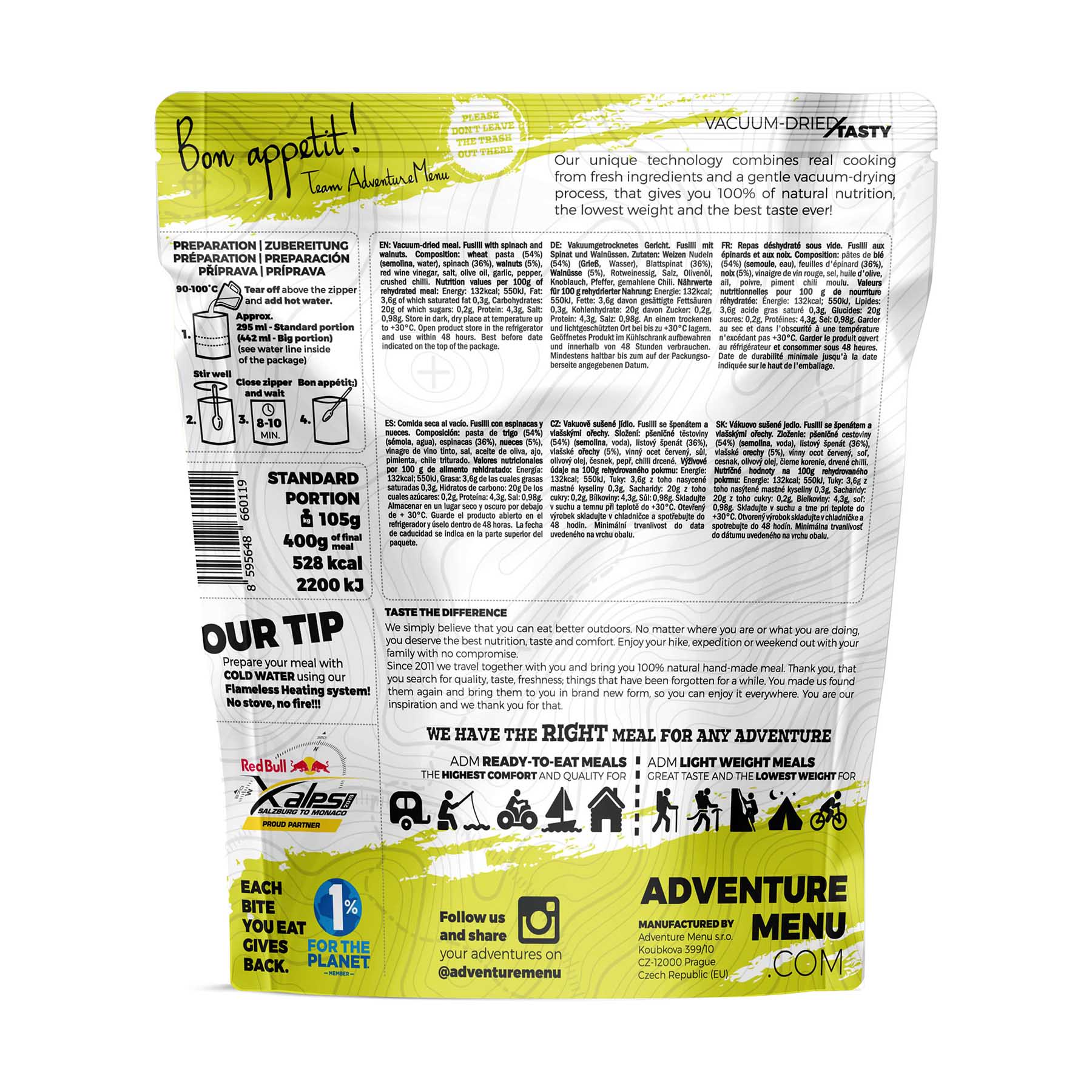 Pouch LW Fusilli With Spinach BACK