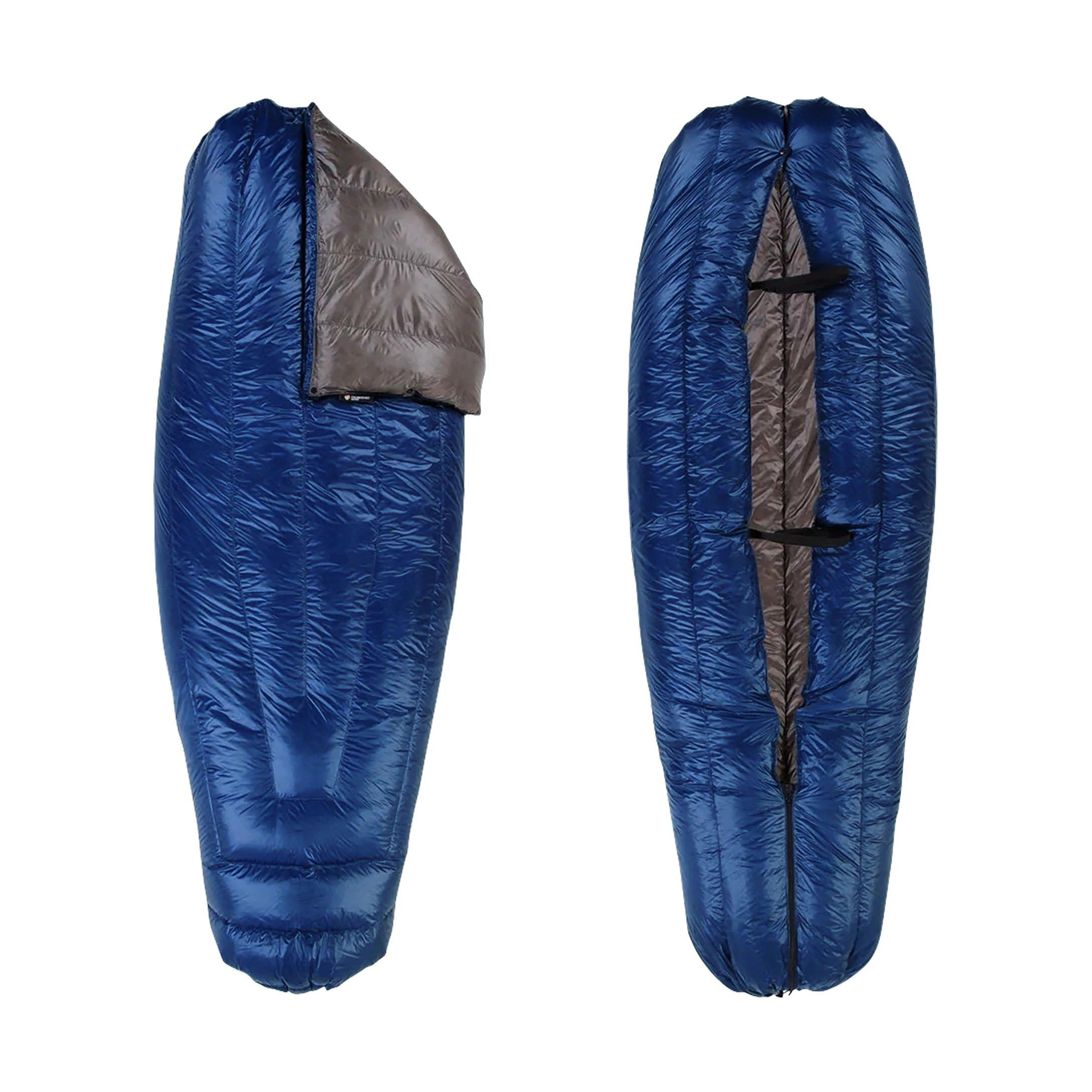 Ezgif.com Gif Maker Péřový quilt Enlightened Equipment Revelation Quilt 20°F (-6°C) - v modro-šedé barvě