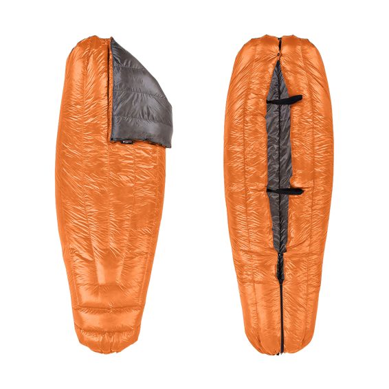 Péřový quilt - Enlightened Equipment Revelation Quilt 30°F (-1°C) - v oranžovo-šedé barvě