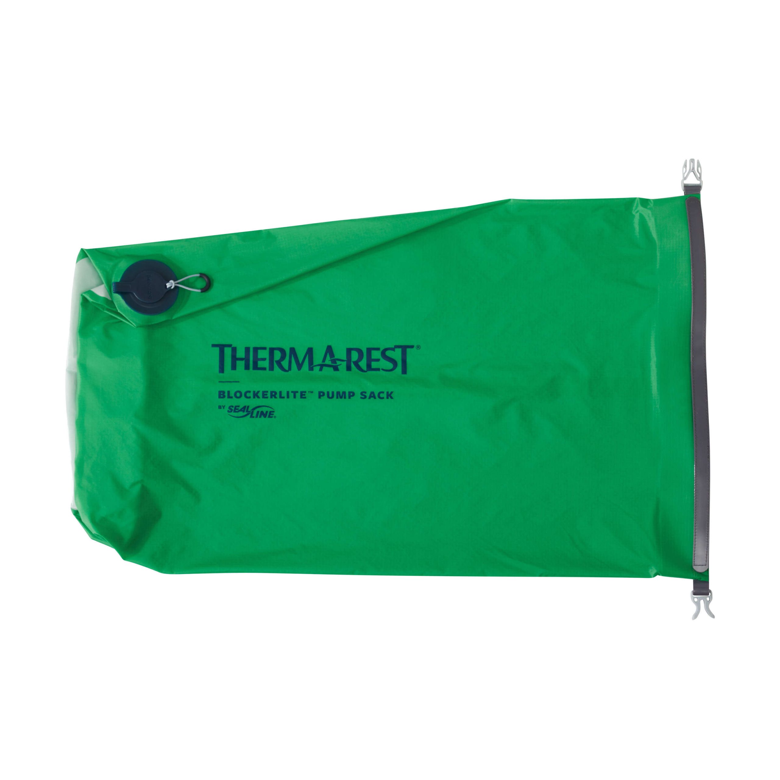 Nepromokavý vak Thermarest Blockerlite Pump Sack Pine 20L Flat Ultralehký nepromokavý vak Therm-a-Rest BlockerLite Pump Sack - určený pro nafukování karimatek Therm-a-Rest NeoAir v zelené barvě