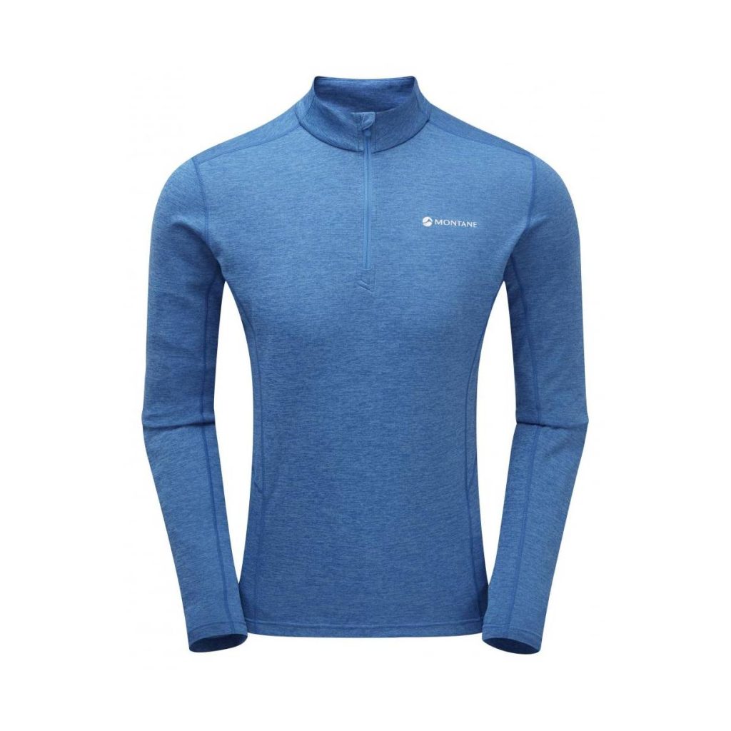 Montane Dart Zip Neck T-Shirt - Electric Blue, S