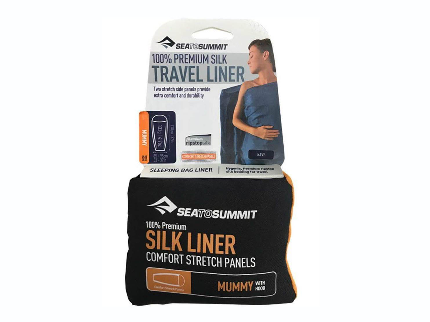 Sea To Summit Travel Liner 100% Premium Silk Mummy Hood