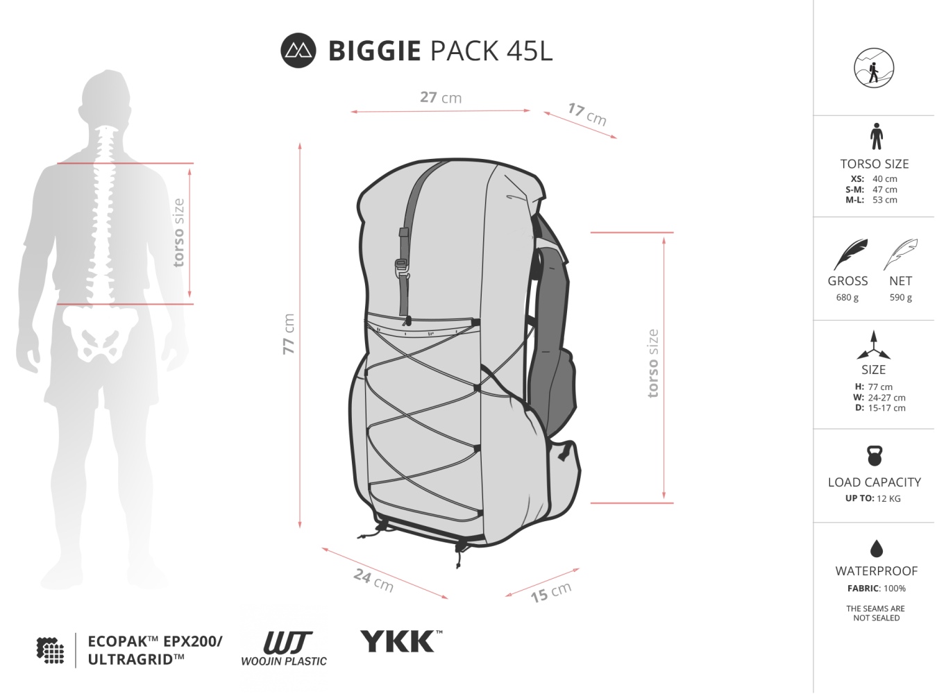 Liteway Biggie Pack 45l Sizes
