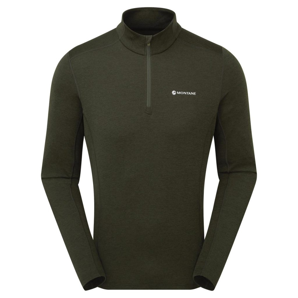 Montane Dart Zip Neck T-Shirt - Oak Green, L