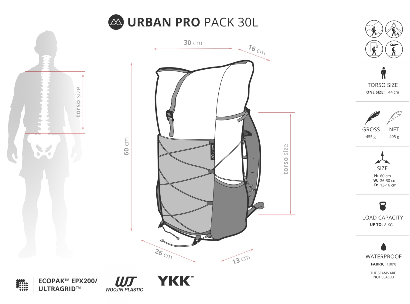Liteway Urban Pro Pack 30l Ecopak Sizes