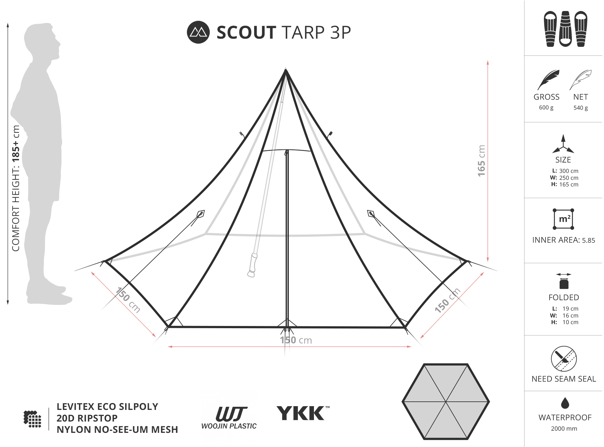 Liteway Scout Tarp 3p Grey 09