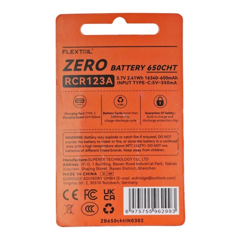 Flextail ZERO Battery 650mAh 04