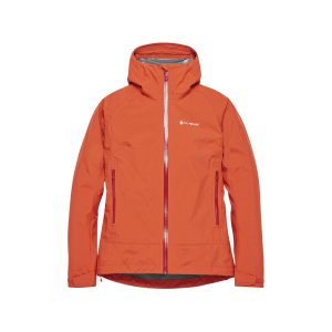 Orange Montane jacket with full-length zipper, two zippered hand pockets, and a high collar.